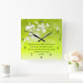 Irish Segen, Flügel teilen und fliegen Quadratische Wanduhr (Zuhause)