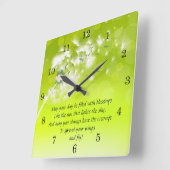 Irish Segen, Flügel teilen und fliegen Quadratische Wanduhr (Winkel)