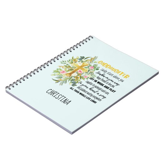 Irish Segen für Godtochter Teen oder Kind mit Name Notizblock (Linke Seite)