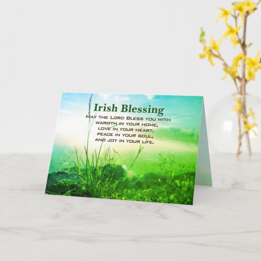 Irish Segen, Liebe in Dein Herz, Cliffs Irland Karte (Gelbe Blume)