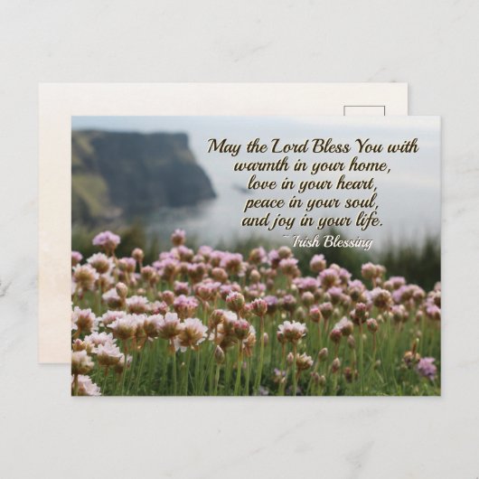 Irish Segen, Liebe in Dein Herz, Cliffs Irland Postkarte (Vorne/Hinten)
