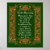 Irish Segen mit keltischem Schriftart und Hintergr Poster (Vorne)