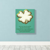 Irish Segen mit Kleeblatt St. Patrick's Day Leinwanddruck (Insitu (Holzboden))