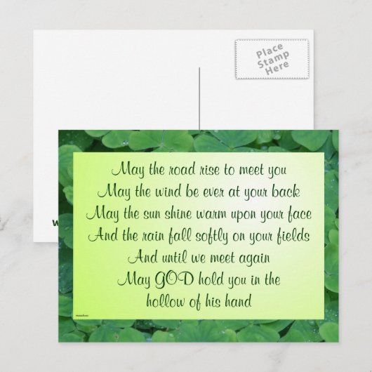Irish Segen Postcard Postkarte (Vorne/Hinten)