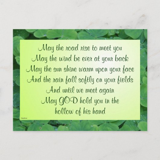 Irish Segen Postcard Postkarte (Vorderseite)