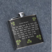 Irish Segen und Kleeblätter Schwarz und Grün Flachmann