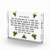 Irish Segen und Kleeblätter Schwarz und Grün Fotoblock (Rechts)