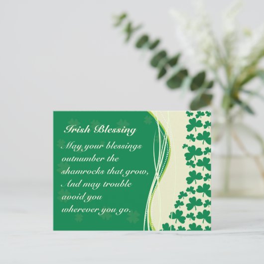 Irish Selling Kleeblatts Design Custom Postcard Postkarte (Stehend Vorderseite)