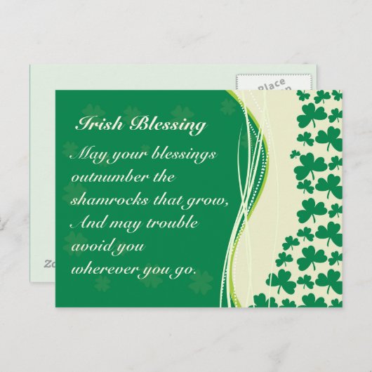 Irish Selling Kleeblatts Design Custom Postcard Postkarte (Vorne/Hinten)