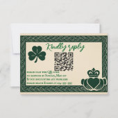 Irish Serenity QR Code Wedding RSVP Card Karte (Vorderseite)