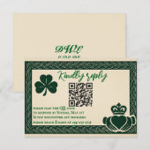 Irish Serenity QR Code Wedding RSVP Card Karte (Vorne/Hinten)