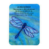 Irish Sessing Brave Blue Dragonfly Inspiration Magnet (Vertikal)