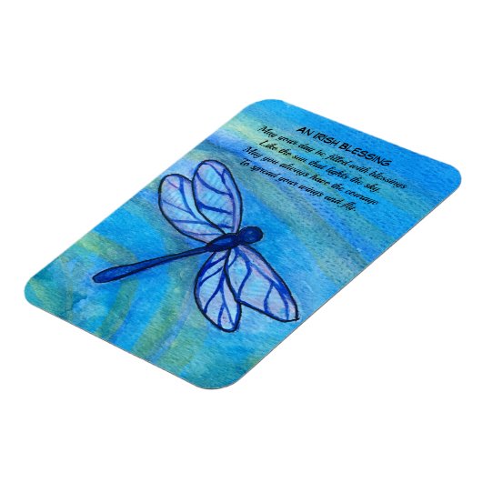 Irish Sessing Brave Blue Dragonfly Inspiration Magnet (Linke Seite)