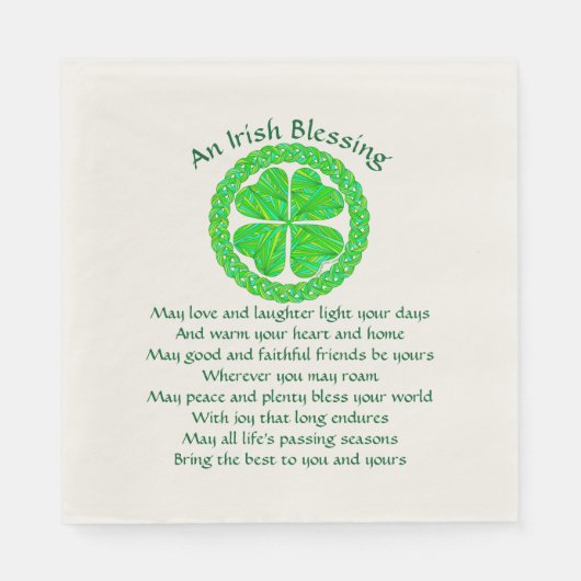 Irish Sessing Celtic Kleeblatt Party Medium Serviette (Vorderseite)