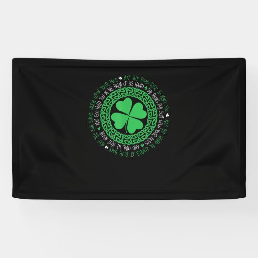 Irish Sessing Celtic Knot 4 Leaf Clover - St. Pat Banner (Horizontal)