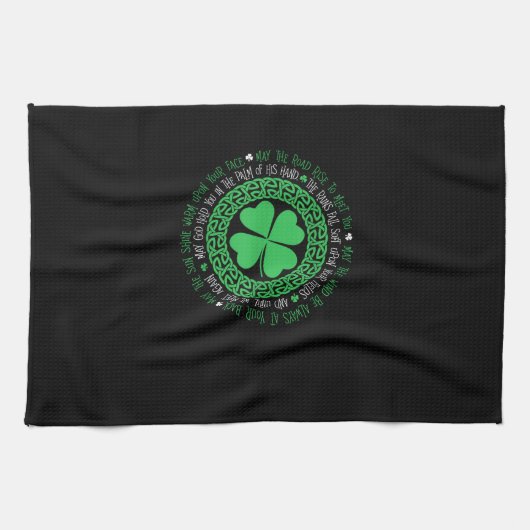 Irish Sessing Celtic Knot 4 Leaf Clover - St. Pat Geschirrtuch (Horizontal)