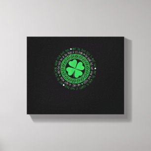 Irish Sessing Celtic Knot 4 Leaf Clover - St. Pat Leinwanddruck