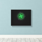 Irish Sessing Celtic Knot 4 Leaf Clover - St. Pat Leinwanddruck (Insitu (Holzboden))
