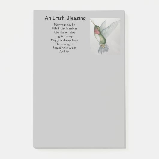 Irish Sessing Courage Inspiration Hummingbird Post-it Klebezettel (Vorderseite)