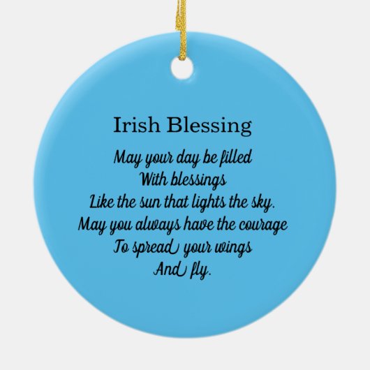 Irish Sessing Dragonfly Quote Keramik Ornament (Hinten)