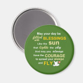 Irish Sessing for Courage - Typografie in Green Magnet (Vorderseite/Rückseite)