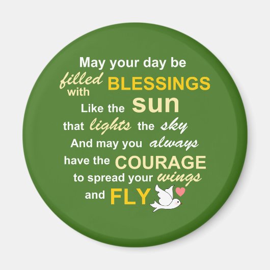 Irish Sessing for Courage - Typografie in Green Magnet (Vorne)