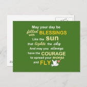 Irish Sessing for Courage - Typografie in Green Postkarte (Vorne/Hinten)