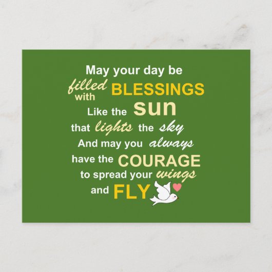 Irish Sessing for Courage - Typografie in Green Postkarte (Vorderseite)