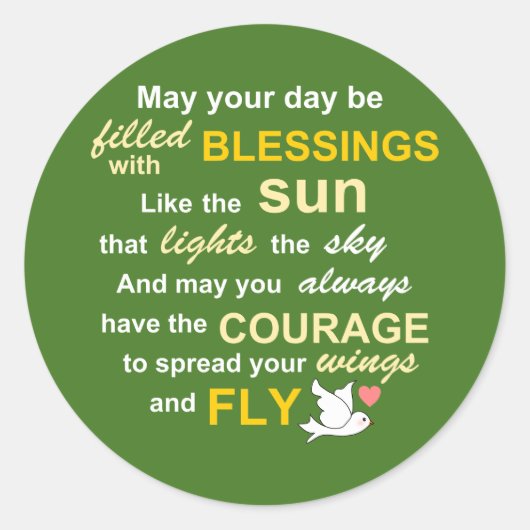 Irish Sessing for Courage - Typografie in Green Runder Aufkleber (Vorderseite)