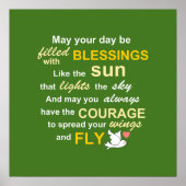 Irish Sessing for Courage - Typografie in grün Poster (Vorne)