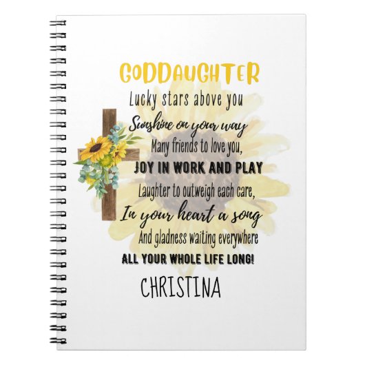 Irish Sessing für GODAUGHTER - Personalisiertes Ge Notizblock (Vorderseite)