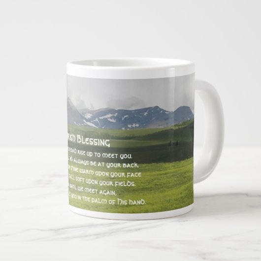 Irish Sessing Green Valley Landschaft Jumbo-Tasse (Vorderseite Rechts)