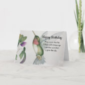 Irish Sessing Happy Birthday Courage Hummingbird Karte (Vorderseite)