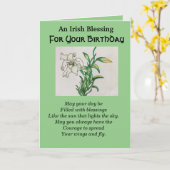 Irish Sessing Happy Birthday Courage White Lily Karte (Gelbe Blume)