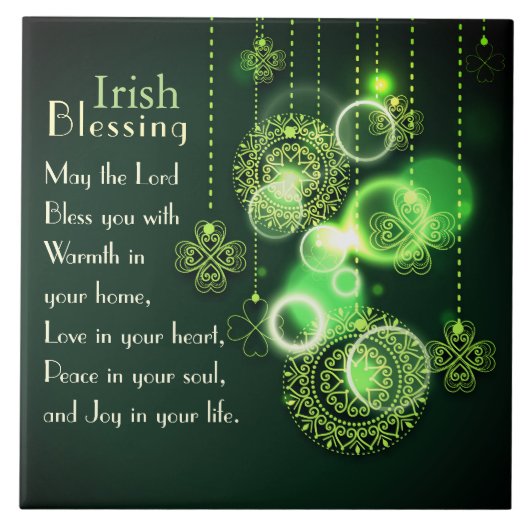 Irish Sessing Liebe in your heart, Kleeblatt Desig Fliese (Vorderseite)