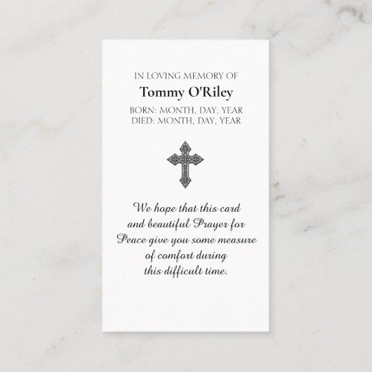 Irish Sessing Lila grünes Orange Blue Gebet Visitenkarte (Rückseite)