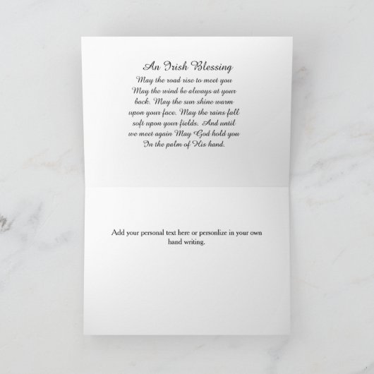 Irish Sessing Memorial Sympathy Card Karte (Innenseite)