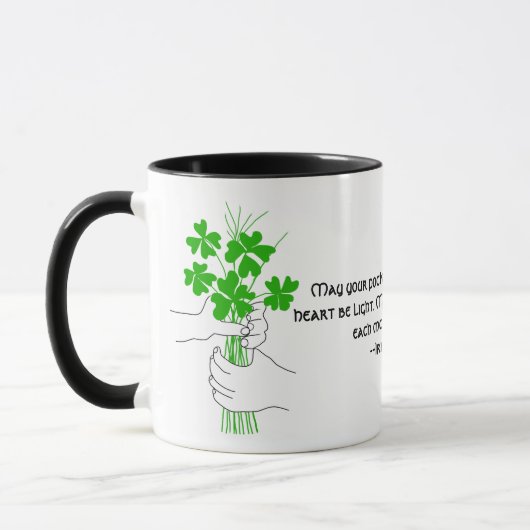 Irish Sessing mit Vierblättriges Kleeblatt Bouquet Tasse (Links)