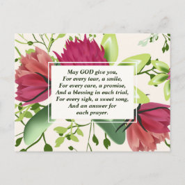 Irish Sessing Red Pink Green Cloud Floral Postkarte