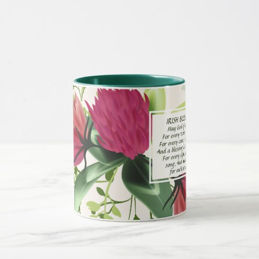 Irish Sessing Red Pink Green Cloud Floral Tasse (Zentrum)
