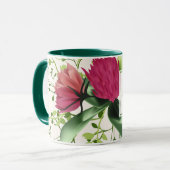 Irish Sessing Red Pink Green Cloud Floral Tasse (Vorderseite Links)