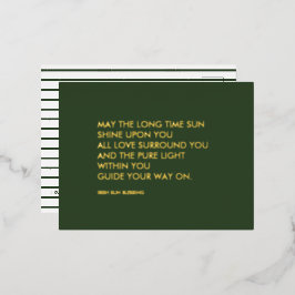 Irish Sessing Sage Green St Patrick's Day Gold Folie Einladungspostkarte
