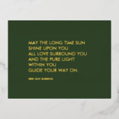 Irish Sessing Sage Green St Patrick's Day Gold Folie Einladungspostkarte (Vorderseite)