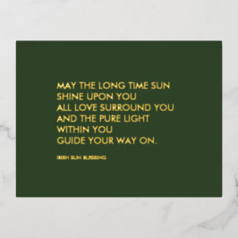 Irish Sessing Sage Green St Patrick's Day Gold Folie Einladungspostkarte