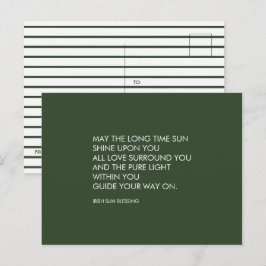 Irish Sessing Sage Green Stripe St Patricks Day Postkarte