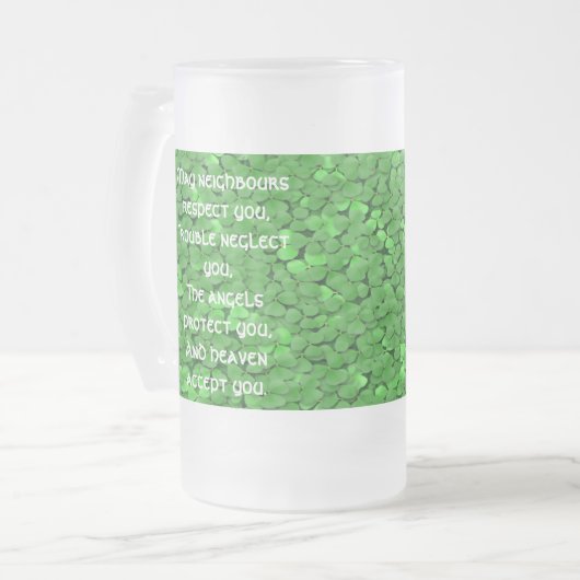 Irish Sessing Tasse-May-Nachbarn respektieren Mattglas Bierglas (Vorderseite Links)