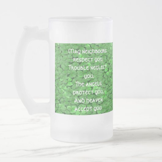 Irish Sessing Tasse-May-Nachbarn respektieren Mattglas Bierglas (Links)