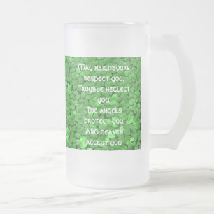 Irish Sessing Tasse-May-Nachbarn respektieren Mattglas Bierglas