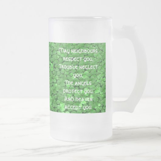 Irish Sessing Tasse-May-Nachbarn respektieren Mattglas Bierglas (Rechts)