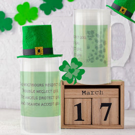 Irish Sessing Tasse-May-Nachbarn respektieren Sie Mattglas Bierglas